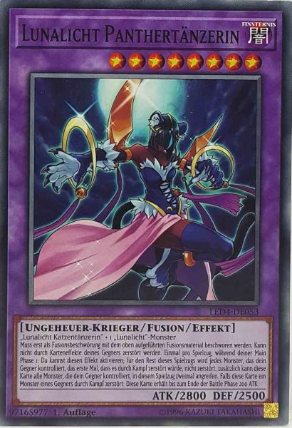 Lunalicht Panthertänzerin LED4-DE053 ist in Common Yu-Gi-Oh Karte aus Legendary Duelists Sisters of the Rose 1. Auflage
