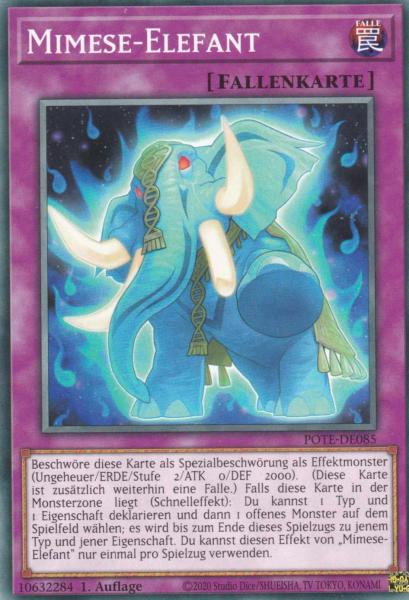 Mimese-Elefant POTE-DE085 ist in Common Yu-Gi-Oh Karte aus Power of the Elements 1.Auflage