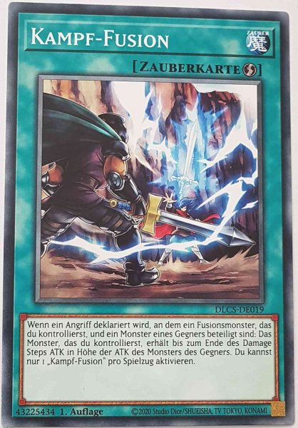 Kampf-Fusion DLCS-DE019 ist in Common Yu-Gi-Oh Karte aus Dragons of Legend The Complete Series 1.Auflage