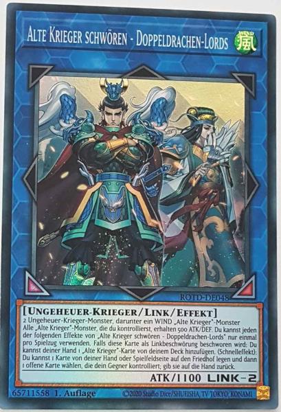 Alte Krieger schwören - Doppeldrachen-Lords ROTD-DE048 ist in Super Rare Yu-Gi-Oh Karte aus Rise of the Duelist 1.Auflage