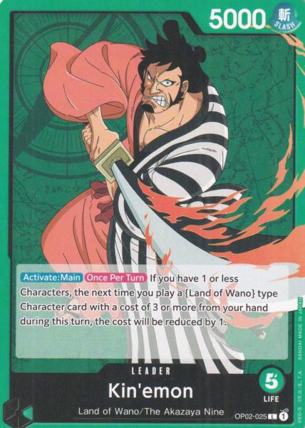 Kin'emon OP02-025 ist in Leader. Die One Piece Karte ist aus Paramount War OP-02 in Normal Art.