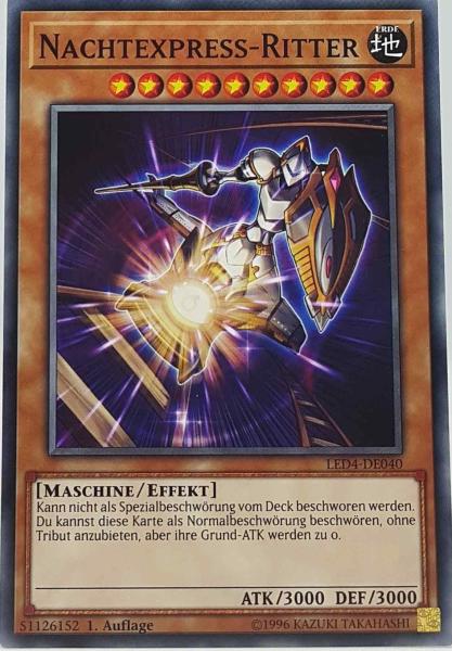 Nachtexpress-Ritter LED4-DE040 ist in Common Yu-Gi-Oh Karte aus Legendary Duelists Sisters of the Rose 1. Auflage