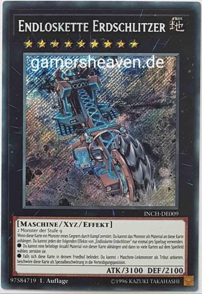 Endloskette Erdschlitzer INCH-DE009 ist in Secret Rare Yu-Gi-Oh Karte aus The Infinity Chasers 1.Auflage