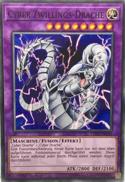 Cyber Zwillings-Drache LED3-DE018 ist in Common Yu-Gi-Oh Karte aus Legendary Duelists White Dragon Abyss 1. Auflage