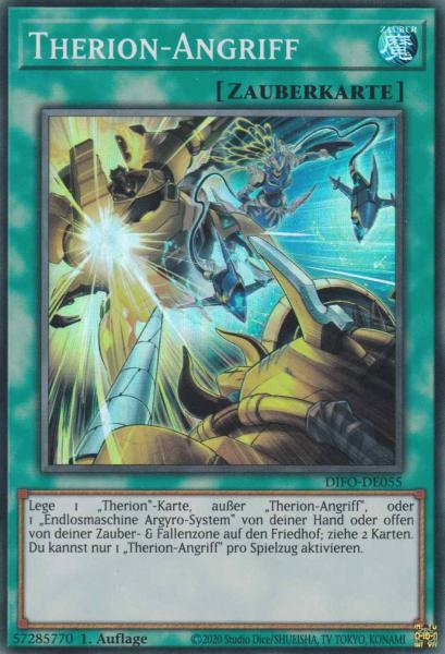 Therion-Angriff DIFO-DE055 ist in Super Rare Yu-Gi-Oh Karte aus Dimension Force 1.Auflage