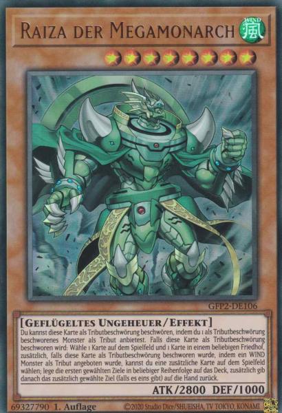Raiza der Megamonarch GFP2-DE106 ist in Ultra Rare Yu-Gi-Oh Karte aus Ghosts from the Past The 2nd Haunting 1.Auflage