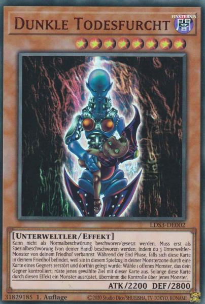 Dunkle Todesfurcht (rot) LDS3-DE002 ist in Colorful Ultra Rare Yu-Gi-Oh Karte aus Legendary Duelists Season 3 1.Auflage