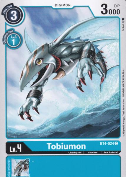 Tobiumon BT4-024 ist in Common. Die Digimon Karte ist aus Great Legend BT04 