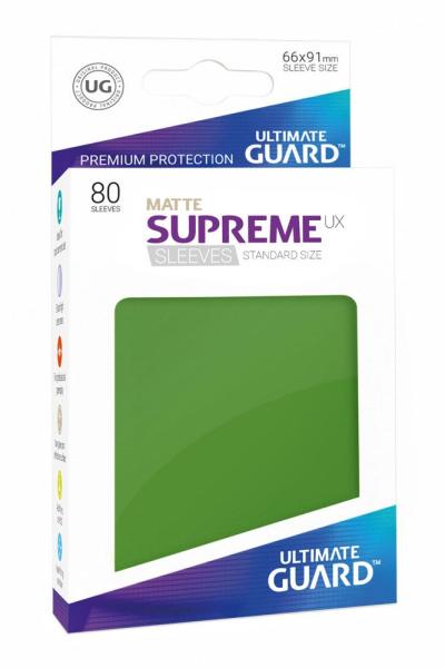 Ultimate Guard Supreme UX Kartenhüllen Standardgröße Matt Grün (80)