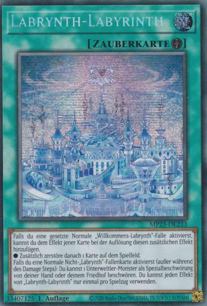 Labrynth-Labyrinth MP23-DE233 ist in Prismatic Secret Rare Yu-Gi-Oh Karte aus 25th Anniversary Tin Dueling Heroes 1.Auflage