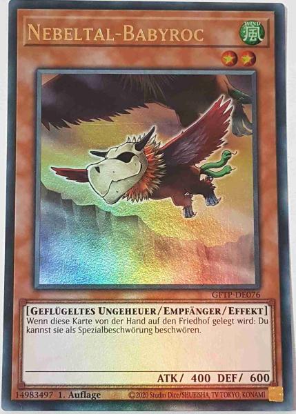 Nebeltal-Babyroc GFTP-DE076 ist in Ultra Rare Yu-Gi-Oh Karte aus Ghost From The Past 1.Auflage