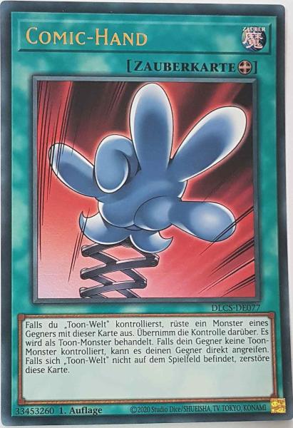 Comic-Hand DLCS-DE077 ist in Ultra Rare Yu-Gi-Oh Karte aus Dragons of Legend The Complete Series 1.Auflage