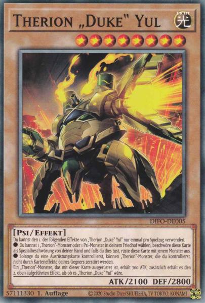 Therion „Duke“ Yul DIFO-DE005 ist in Common Yu-Gi-Oh Karte aus Dimension Force 1.Auflage