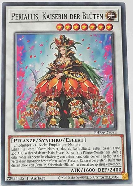 Periallis, Kaiserin der Blüten PHRA-DE083 ist in Common Yu-Gi-Oh Karte aus Phantom Rage 1. Auflage