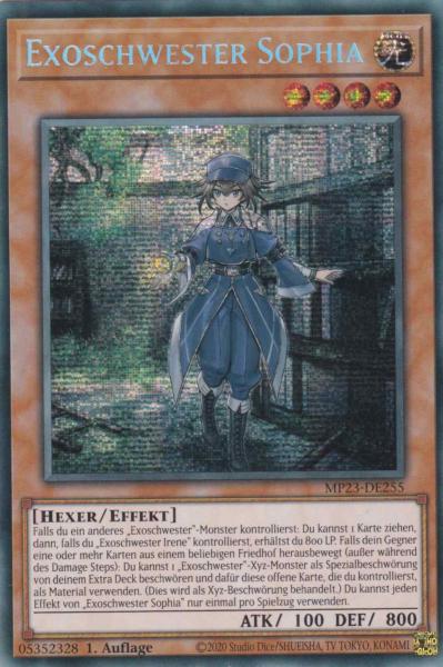 Exoschwester Sophia MP23-DE255 ist in Prismatic Secret Rare Yu-Gi-Oh Karte aus 25th Anniversary Tin Dueling Heroes 1.Auflage