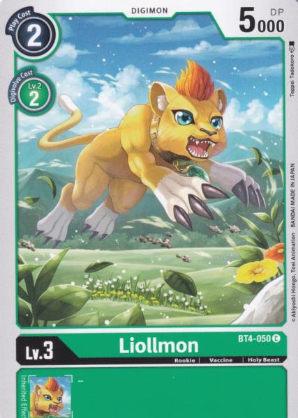 Liollmon BT4-050 ist in Common. Die Digimon Karte ist aus Great Legend BT04 