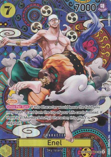 Enel OP05-100 ist in Special Card. Die One Piece Karte ist aus Awakening of the New Era in Parallel Alternative Art.