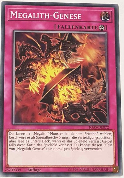 Megalith-Genese IGAS-DE072 ist in Common Yu-Gi-Oh Karte aus Ignition Assault 1.Auflage