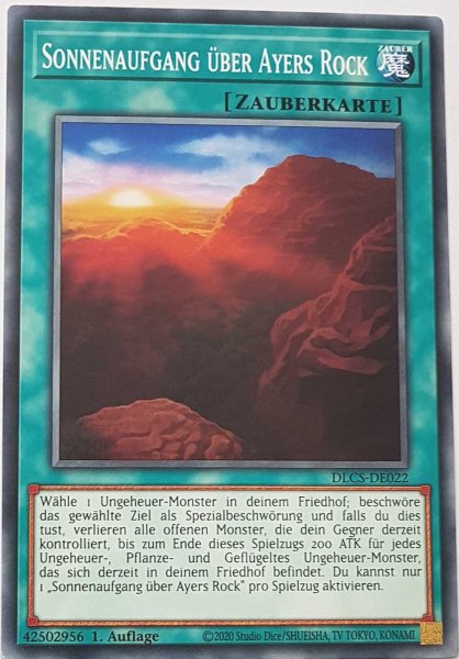 Sonnenaufgang über Ayers Rock DLCS-DE022 ist in Common Yu-Gi-Oh Karte aus Dragons of Legend The Complete Series 1.Auflage