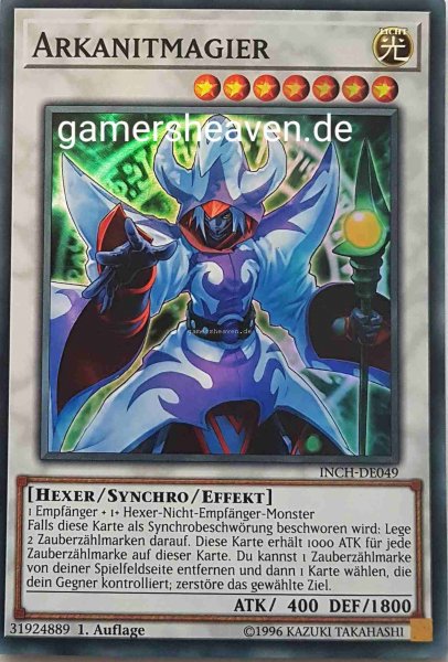 Arkanitmagier INCH-DE049 ist in Super Rare Yu-Gi-Oh Karte aus The Infinity Chasers 1.Auflage