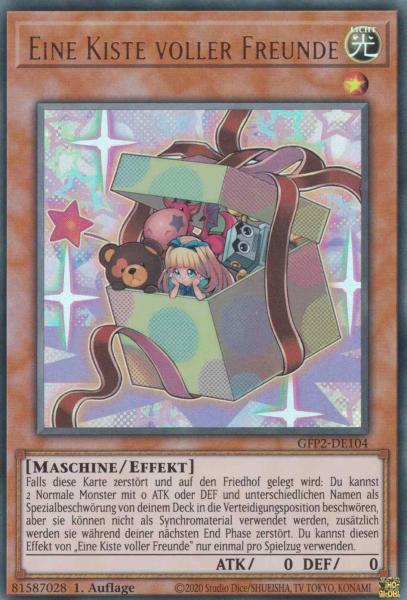 Eine Kiste voller Freunde GFP2-DE104 ist in Ultra Rare Yu-Gi-Oh Karte aus Ghosts from the Past The 2nd Haunting 1.Auflage