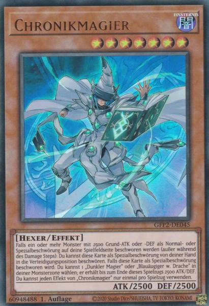 Chronikmagier GFP2-DE045 ist in Ultra Rare Yu-Gi-Oh Karte aus Ghosts from the Past The 2nd Haunting 1.Auflage