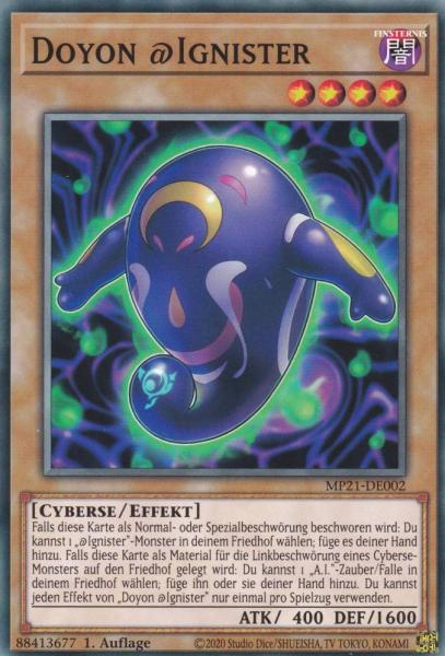 Doyon @Ignister MP21-DE002 ist in Common Yu-Gi-Oh Karte aus Tin of Ancient Battles 1.Auflage