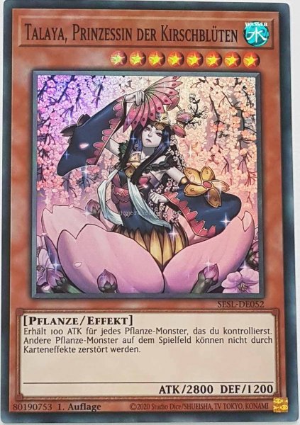 Talaya, Prinzessin der Kirschblüten SESL-DE052 ist in Super Rare Yu-Gi-Oh Karte aus Secret Slayers 1.Auflage