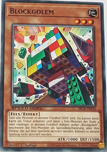 Blockgolem SBCB-DE032 ist in Common Yu-Gi-Oh Karte aus Speed Duel Battle City Box 1. Auflage