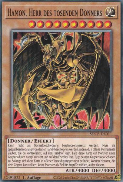 Hamon, Herr des tosenden Donners SDCB-DE011 ist in Common Yu-Gi-Oh Karte aus Structure Deck: Legend of the Crystal Beasts 1.Auflage