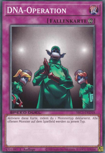 DNA-Operation SBC1-DED18 ist in Common Yu-Gi-Oh Karte aus Streets of Battle City 1.Auflage