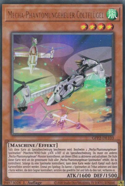 Mecha-Phantomungeheuer Coltflügel GFP2-DE103 ist in Ultra Rare Yu-Gi-Oh Karte aus Ghosts from the Past The 2nd Haunting 1.Auflage