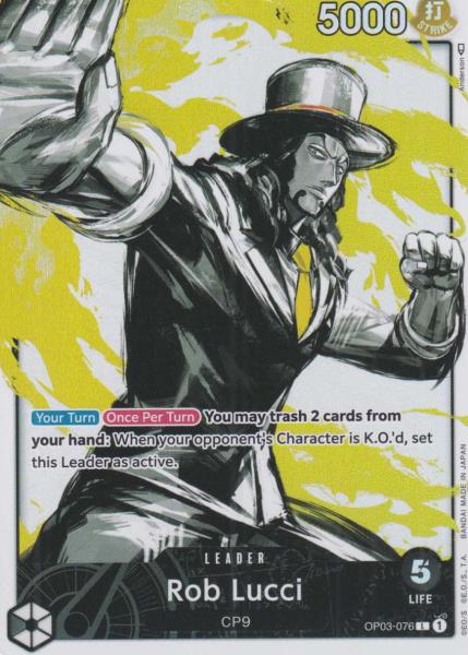 Rob Lucci (Parallel) OP03-076 ist in Leader. Die One Piece Karte ist aus Pillars of Strength OP-03 in Parallel Alternative Art.