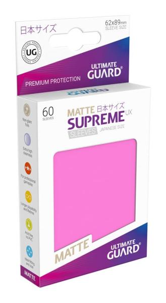 Ultimate Guard Supreme UX Kartenhüllen Japanische Größe Pink Matt (60)