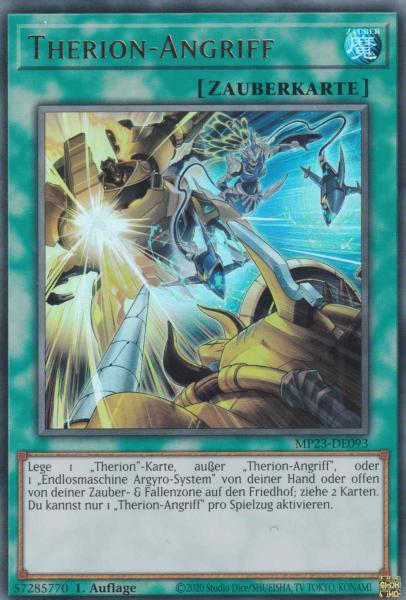 Therion-Angriff MP23-DE093 ist in Ultra Rare Yu-Gi-Oh Karte aus 25th Anniversary Tin Dueling Heroes 1.Auflage