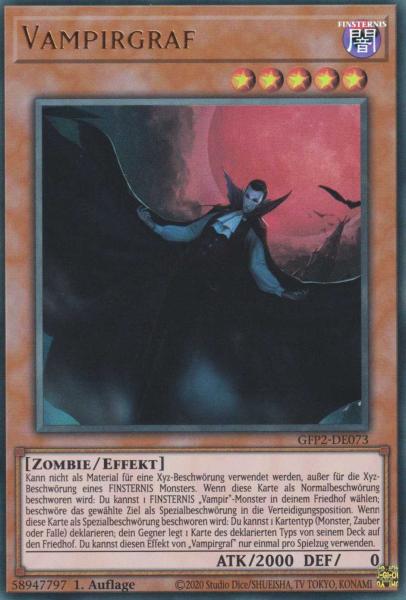 Vampirgraf GFP2-DE073 ist in Ultra Rare Yu-Gi-Oh Karte aus Ghosts from the Past The 2nd Haunting 1.Auflage