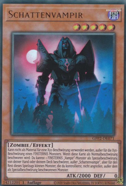 Schattenvampir GFP2-DE071 ist in Ultra Rare Yu-Gi-Oh Karte aus Ghosts from the Past The 2nd Haunting 1.Auflage