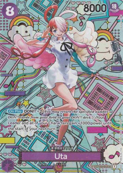 Uta OP02-120 ist in Special Card. Die One Piece Karte ist aus Awakening of the New Era in Parallel Alternative Art.
