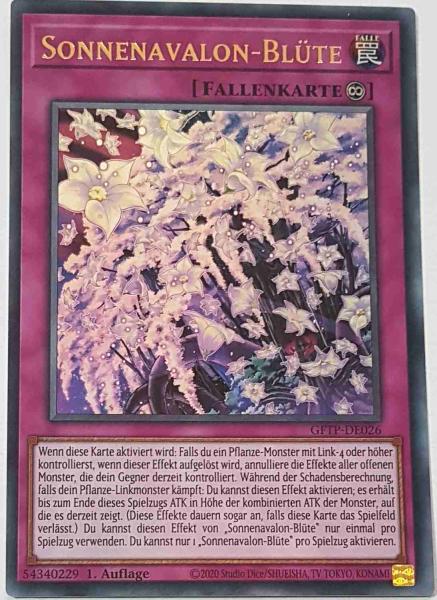 Sonnenavalon-Blüte GFTP-DE026 ist in Ultra Rare Yu-Gi-Oh Karte aus Ghost From The Past 1.Auflage