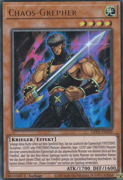 Chaos-Grepher GFP2-DE039 ist in Ultra Rare Yu-Gi-Oh Karte aus Ghosts from the Past The 2nd Haunting 1.Auflage