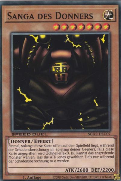 Sanga des Donners SGX2-DED07 ist in Common Yu-Gi-Oh Karte aus Speed Duel GX: Midterm Paradox 1.Auflage
