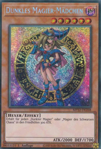 Dunkles Magier-Mädchen MP22-DE268 ist in Prismatic Secret Rare Yu-Gi-Oh Karte aus Tin of the Pharaoh’s Gods 1.Auflage