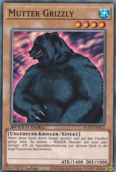 Mutter Grizzly SGX3-DEH12 ist in Common Yu-Gi-Oh Karte aus Speed Duel GX: Duelists of Shadows 1.Auflage