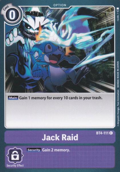 Jack Raid BT4-111 ist in Common. Die Digimon Karte ist aus Great Legend BT04 