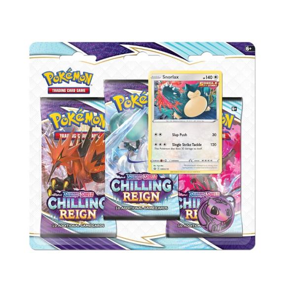 Sword & Shield 6 Chilling Reign - Snorlax 3-Pack Blister Pokemon - Englisch