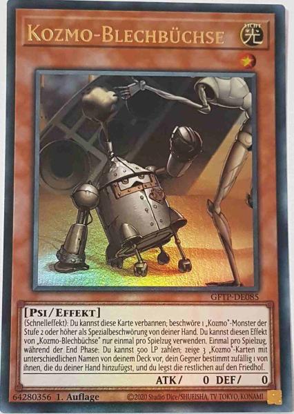 Kozmo-Blechbüchse GFTP-DE085 ist in Ultra Rare Yu-Gi-Oh Karte aus Ghost From The Past 1.Auflage