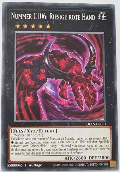 Nummer C106: Riesige rote Hand DLCS-DE051 ist in Common Yu-Gi-Oh Karte aus Dragons of Legend The Complete Series 1.Auflage