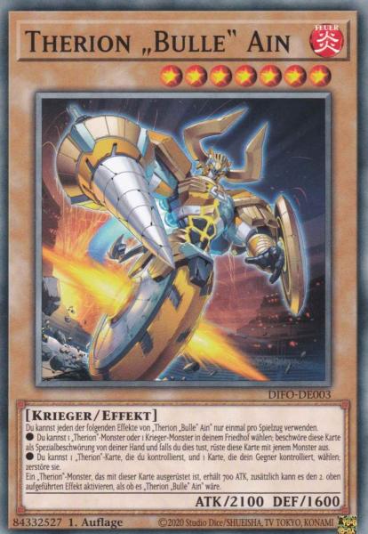 Therion „Bulle“ Ain DIFO-DE003 ist in Common Yu-Gi-Oh Karte aus Dimension Force 1.Auflage