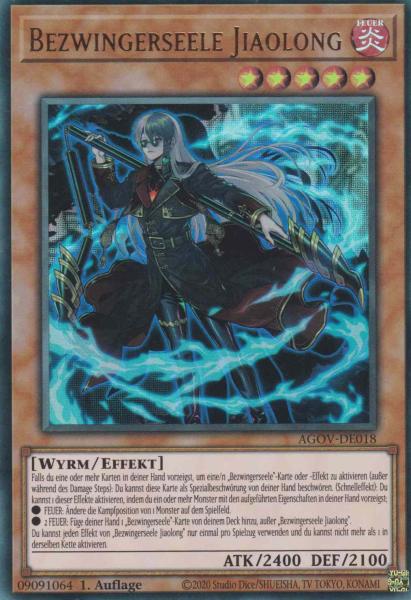 Bezwingerseele Jiaolong AGOV-DE018 ist in Ultra Rare Yu-Gi-Oh Karte aus Age of Overlord 1.Auflage