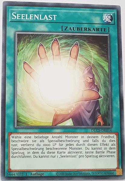 Seelenlast DLCS-DE016 ist in Common Yu-Gi-Oh Karte aus Dragons of Legend The Complete Series 1.Auflage
